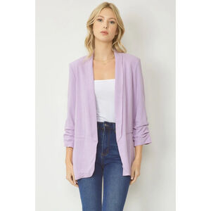 Jodifl Draped Front Blazer Small lightweight knit Stretch Workwear New